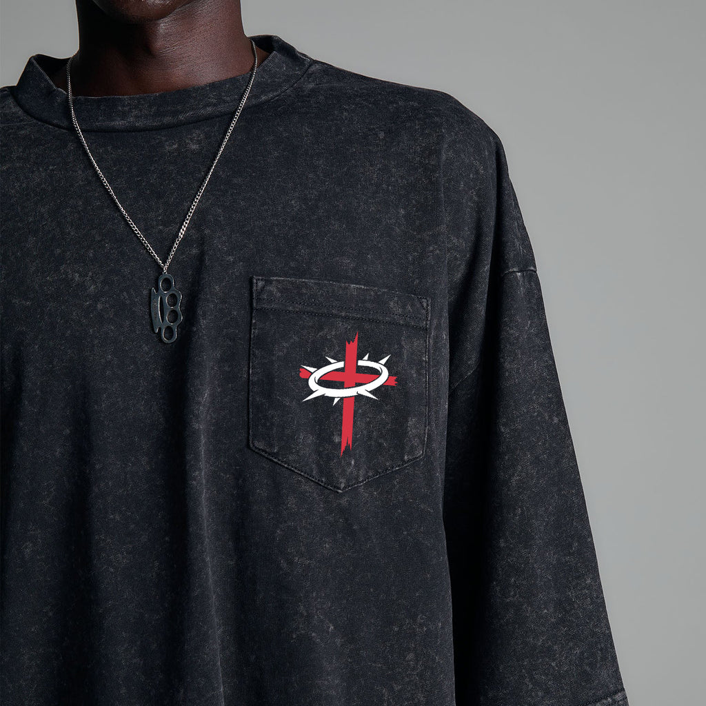 "ABIDE" Unisex Acid Wash Graphic Tee – John 15:1
