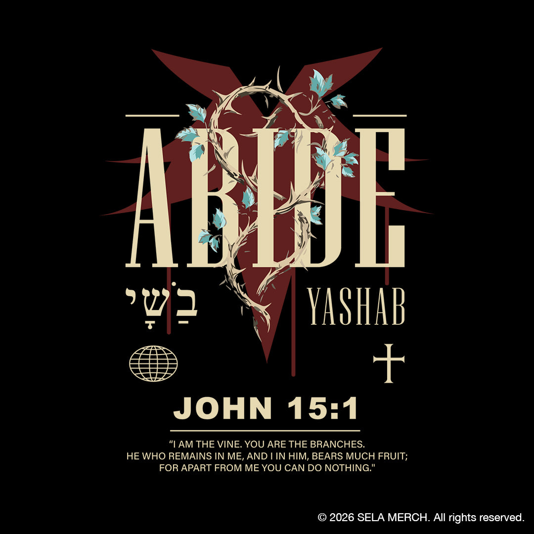 "ABIDE" Unisex Acid Wash Graphic Tee – John 15:1