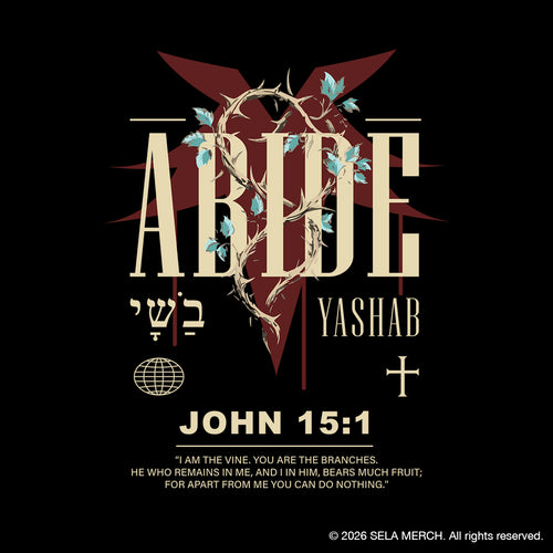 "ABIDE" Unisex Acid Wash Graphic Tee – John 15:1