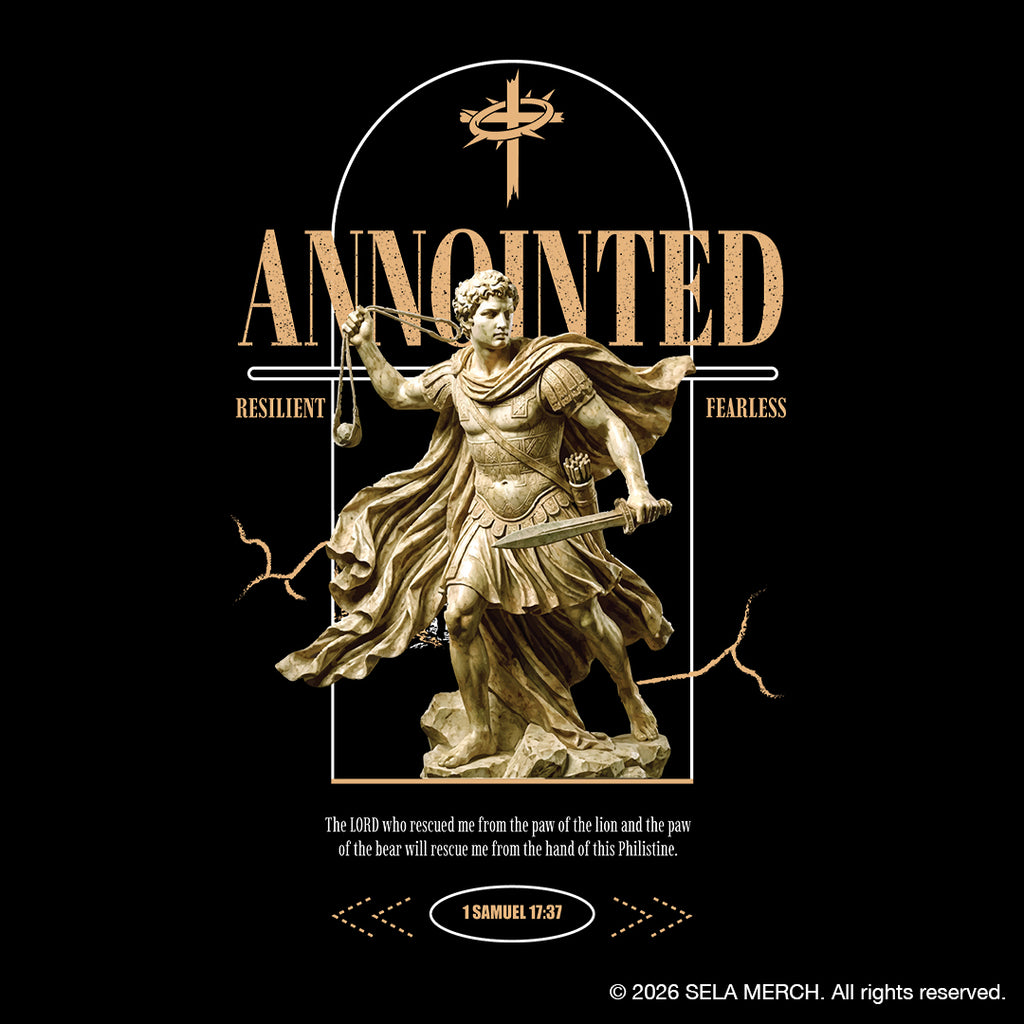 "ANOINTED" Unisex Acid Wash Graphic Tee – 1 Samuel 17:37