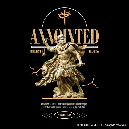 "ANOINTED" Unisex Acid Wash Graphic Tee – 1 Samuel 17:37